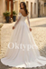 Off-the-Shoulder Lace Wedding Dress with High Slit and Long Sleeves