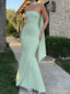 Elegant Mint-Green Strapless Mermaid Floor-Length Prom Dresses PDS1148