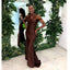 Elegant Brown Tulle And Soft Satin V-Neck Sleeveless Mermaid Floor Length Bridesmaid Dresses, BDS0293