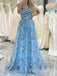 Floral V-neck Sleeveless A-line Floor Length Women Prom Dresses PDS1269