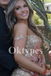 Metallic Gold Tulle Prom Dress Off-Shoulder Evening Dress with Glitter Tulle Skirt