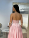 Elegant Slit A-Line Evening Dresses Floor Length Women Prom Dresses Sweetheart Neck