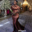 Elegant Soft Satin V-Neck Sleeveless Lace Up Back Side Slit Mermaid Floor Length Bridesmaid Dresses With Beading, BDS0291