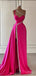 Luxurious One Shoulder Beaded Side Slit Floor-Length Prom Dresses PDS1122