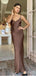 Charming Brown Chocolate Spaghetti Strap Floor-Length Prom Dresses PDS1096