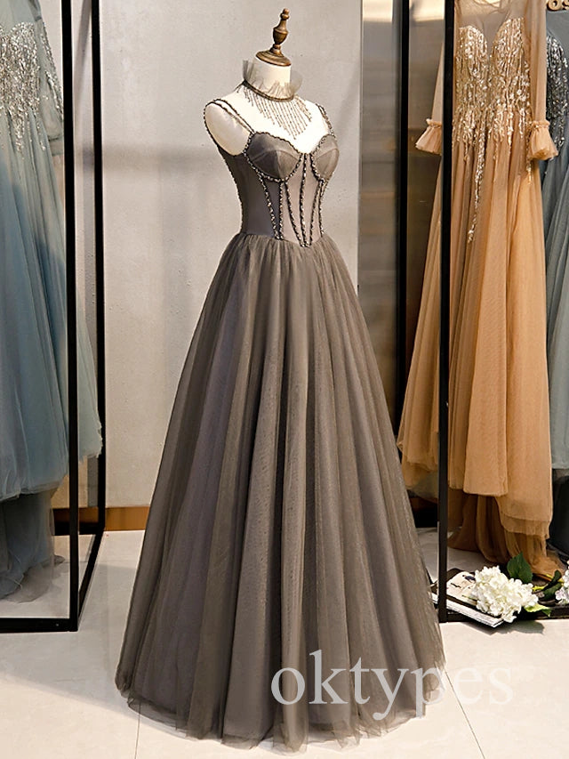 Elegant Sweetheart Sleeveless A-line Floor Length Women Prom Dresses PDS1281