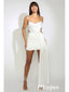 Sexy White Satin Spaghetti Straps Sleeveless Short Prom Dresses/Homecoming Dresses,PDS0495
