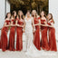 Sexy Velvet Off Shoulder Mermaid Floor Length Bridesmaid Dresses, BDS0343