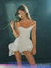 Simple Women Strapless White Mini Dresses Homecoming Dresses, PDS0599