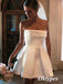 Sexy Satin Sweetheart Sleeveless A-Line Beach Short Wedding Dresses,WDS0139