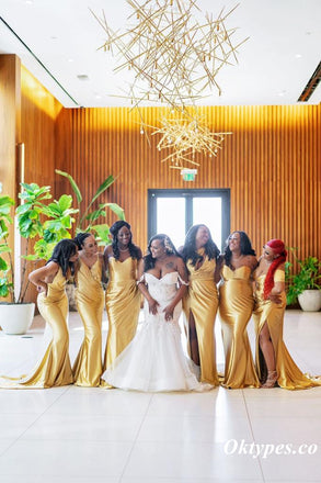 Sexy Soft Satin Mismatched Mermaid Floor Length Bridesmaid Dresses, BDS0272