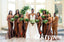 Mismatched Brown Soft Satin Sleeveless Mermaid Floor Length Bridesmaid Dresses, BDS0321