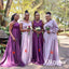 Mismatched Soft Satin A-Line Floor Length Bridesmaid Dresses, BDS0296