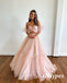 Elegant Two Pieces Sweetheart V-Neck A-Line Long Prom Dresses, PDS1008
