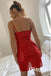 Sexy Red Sequin Spaghetti Straps V-Neck Sheath Mini Dresses/ Homecoming Dresses,PDS0531