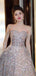 Elegant Sliver Beading Off Shoulder A-line Evening Dresses, PDS1065