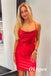 Sexy Red Soft Satin Spaghetti Straps Sheath Mini Dresses/ Homecoming Dresses,PDS0530