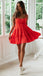 Sexy Red Chiffon Spaghetti Straps Sleeveless A-Line Short Prom Dresses/Homecoming Dresses,PDS0498