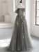 Elegant Appliqued Off Shoulder A-Line Floor-Length Prom Dresses PDS1107