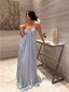 Charming Blue Beading Spaghetti Strap A-Line Women Floor-Length Prom Dresses PDS1226