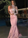 Beaded Pink Sweetheart Beautiful Mermaid Women Floor-Length Prom Dresses PDS1225