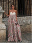 Flower Pink Appliqued Strapless Women Floor-Length Prom Dresses PDS1207