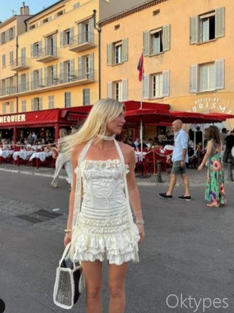 Sexy White Ruffle Spaghetti Strap Mini Dresses Homecoming Dresses, PDS0603