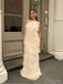 Cozy Ruffle Beige Halter Sheath Women Floor-Length Prom Dresses PDS1190