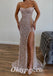 Sexy Sequin Sweetheart Sleeveless Side Slit Mermaid Long Prom Dresses, PDS0923