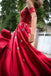 A-line Red Off Shoulder Beautiful Flower Appliques Prom Dresses, Fashion Dress For Woman, TYP1165