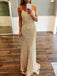Mermaid Spaghetti Straps Long Champagne Prom Dress with Beading, TYP1529