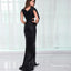 Sparkly Mermaid Deep V-Neck Long Sleeves Black Sequin Long Prom Dresses, TYP1627