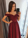 Newest Decent Cold Shoulder Burgundy Long Prom Evening Dresses, TYP1498