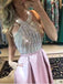 Sparkle Halter Pink Backless Prom Dresses with Pockets, TYP1502