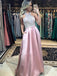Sparkle Halter Pink Backless Prom Dresses with Pockets, TYP1502