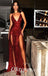 Sexy Sequin Spaghetti Straps V-Neck Sleeveless Backless Mermaid Long Prom Dresses With Split,PDS0793
