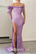 Sexy Sequin One Shoulder Long Sleeve Side Slit Mermaid Long Prom Dresses,PDS0790