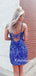 New Arrival V-neck Sequin Mermaid Homecoming Dresses, HDS0046