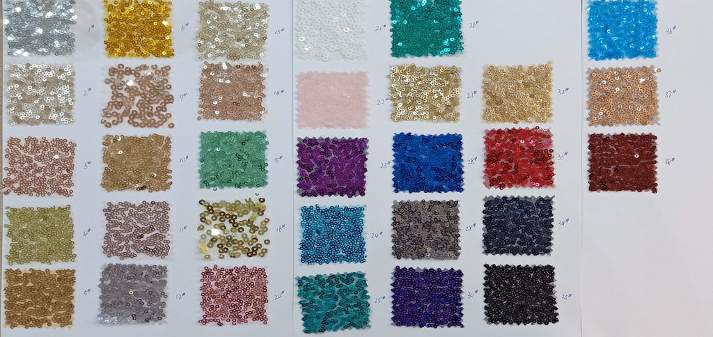 Sequin Color Frabric Swatch.