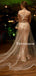 Newest High-neck Mermaid Sequin Tulle Long Prom Dresses, PDS0287