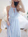 Charming Light Sky Blue Long Chiffon Prom Dresses with Open Back, TYP1599