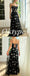 Elegant Star Tulle Two Pieces Spaghetti Straps Sleeveless A-Line Long Prom Dresses,PDS0771