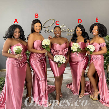 Mismatched Sexy Soft Satin Sleeveless Floor Length Bridesmaid Dressses, BDS0231