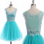 New Arrival blue see through tulle cap sleeve cute casual cocktail freshman homecoming prom gowns dress, TYP0120