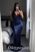 Sexy Sequin Spaghetti Straps V-Neck Backless Mermaid Long Prom Dresses , PDS0876