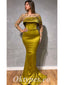 Elegant Satin Tulle Off Shoulder Long Sleeve Mermaid Long Prom Dresses,PDS0523