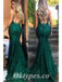 Sexy Lace Spaghetti Straps V-Neck Sleeveless Open Back Mermaid Long Prom Dresses,PDS0564