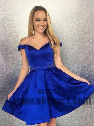 Simple Off Shoulder Red Short Cheap Homecoming Dresses 2018, TYP0491