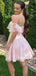 A-line Lace Tulle Simple Short Homecoming Dresses, HDS0061