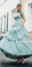 Charming V-neck A-line Tulle Lovely Simple Prom Dresses, PDS0246